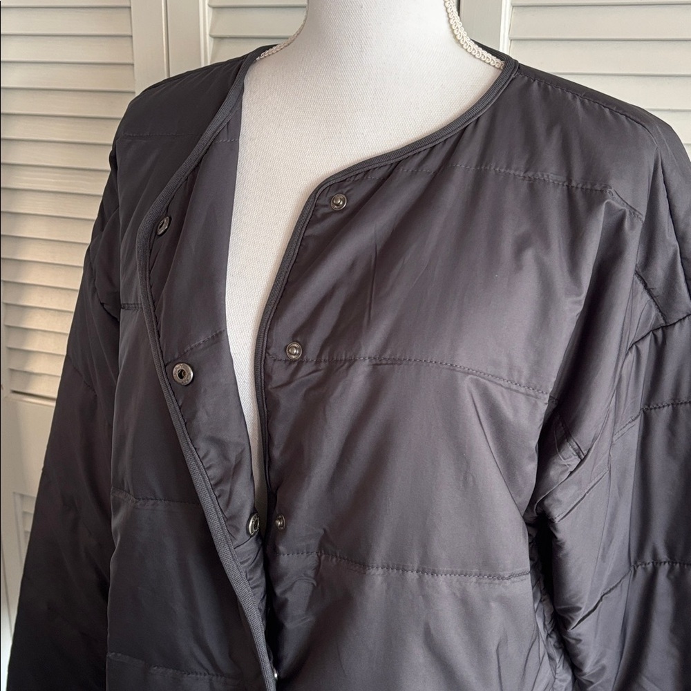 Recreation by Thread & Supply Tabitha Jacket Women’s Dark Gray Collarless Size L - Picture 5 of 12